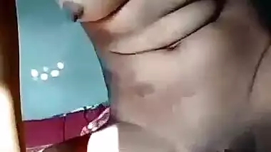 Village girl pink pussy fingering in standing