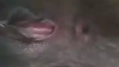 Indian nude girl shows her hairy wet pussy