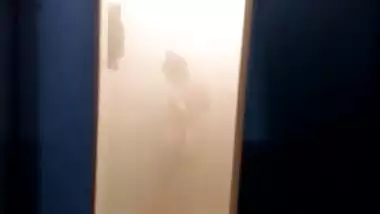 Filming sexy cousin taking shower