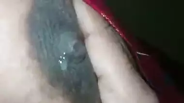 Huge milking boob wife lactating with hubby pressing nipple