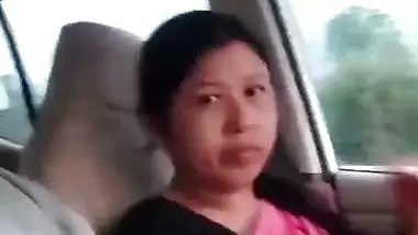 Cute Assamese wife blowjob to husband in running car