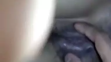 Pink cunt showing after fucking by a shy girl