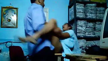 Andhra Lady Almost Caught By Boss Having Risky Sex At Work
