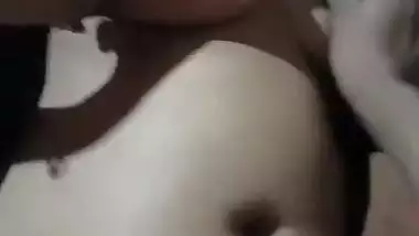 Husband pressing wife boob before sex at home viral MMS